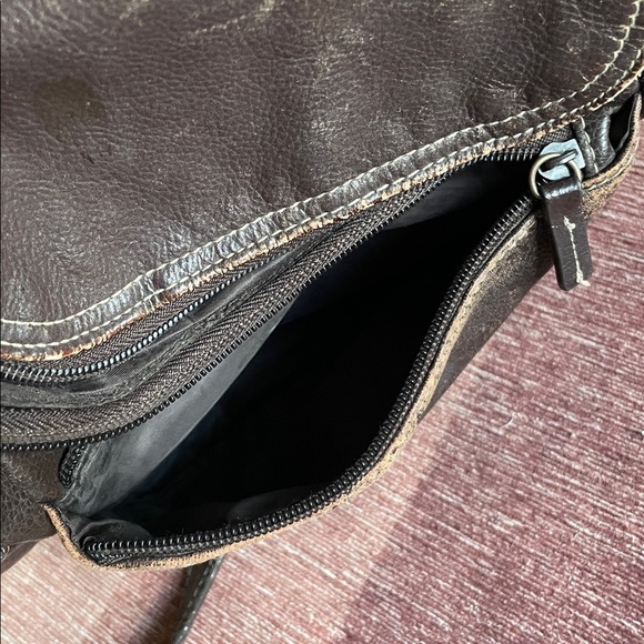 Vintage Genuine Leather 90s Y2K Brown Backpack - Picture 11 of 16